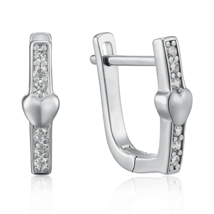 Срібні сережки з фіанітами. Артикул B02032-E/12/1