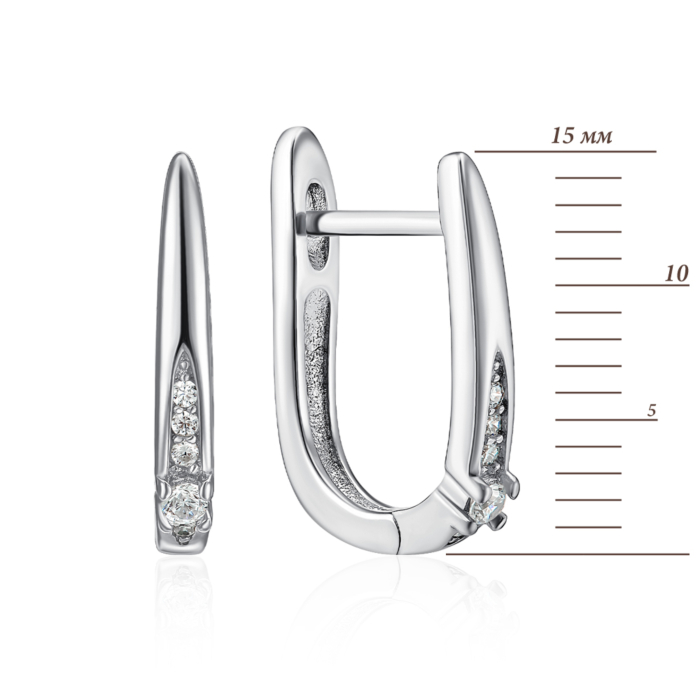 Серебряные серьги с фианитами. Артикул B02077-E/12/1