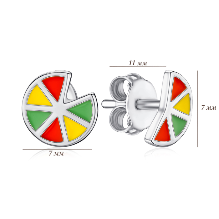 Срібні сережки з емаллю B02168-E/12/4954
