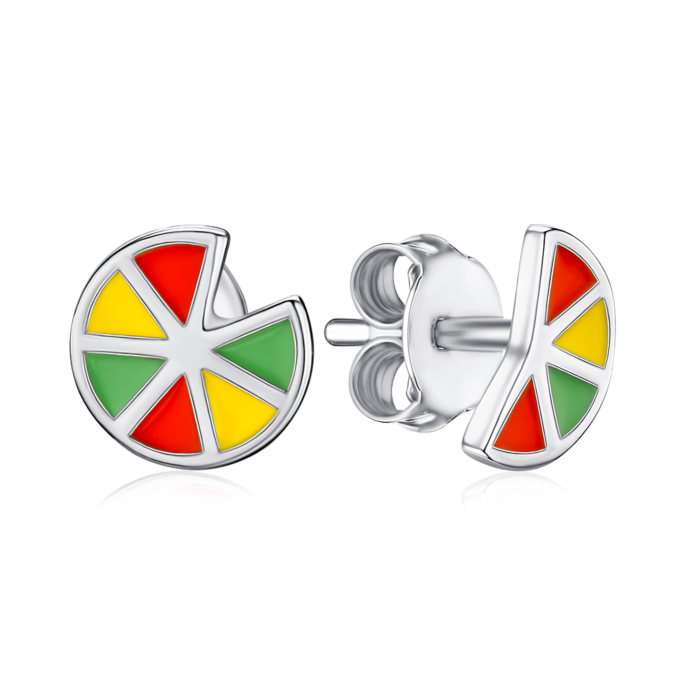 Срібні сережки з емаллю B02168-E/12/4954