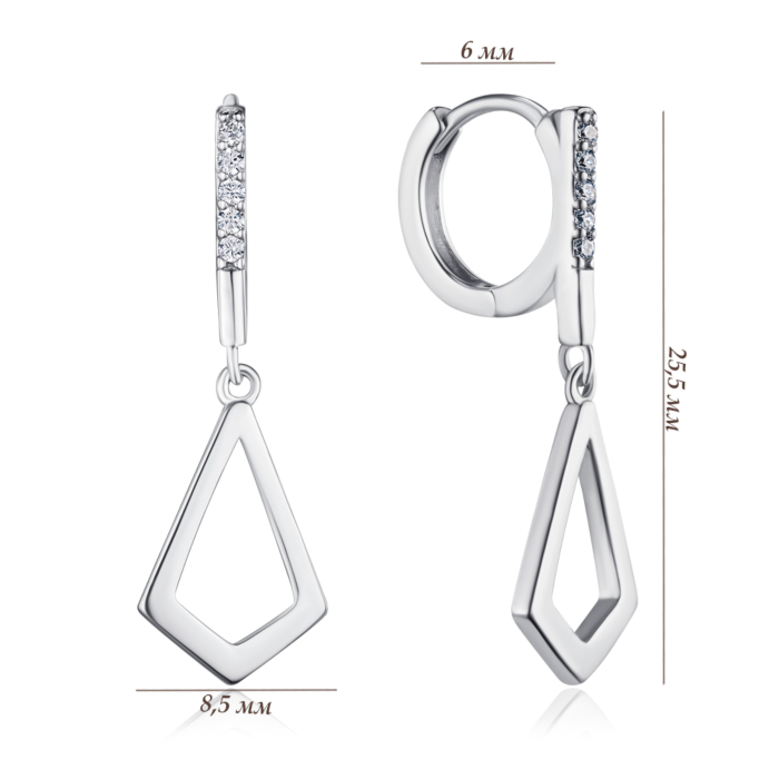 Серебряные серьги. Артикул B02490-E/12/1