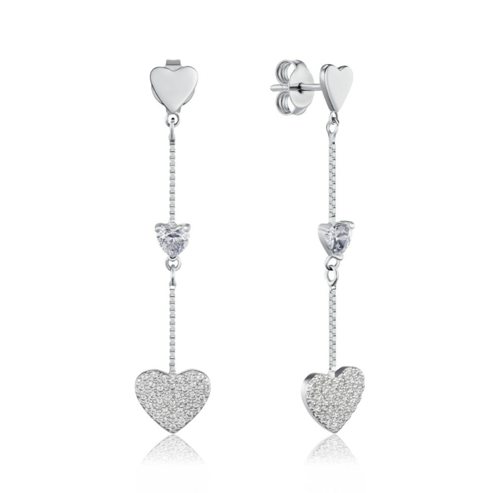 Срібні сережки з фіанітами. Артикул B02512-E/12/1