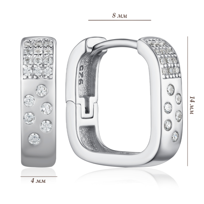 Серебряные серьги с фианитами. Артикул B02543-E/12/1