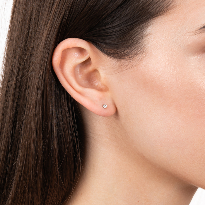 Срібні пусети з фіанітом. Артикул B03562-E/12/1