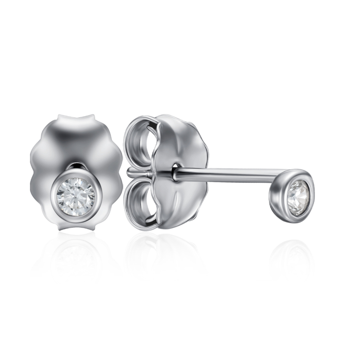 Срібні пусети з фіанітом. Артикул B03562-E/12/1