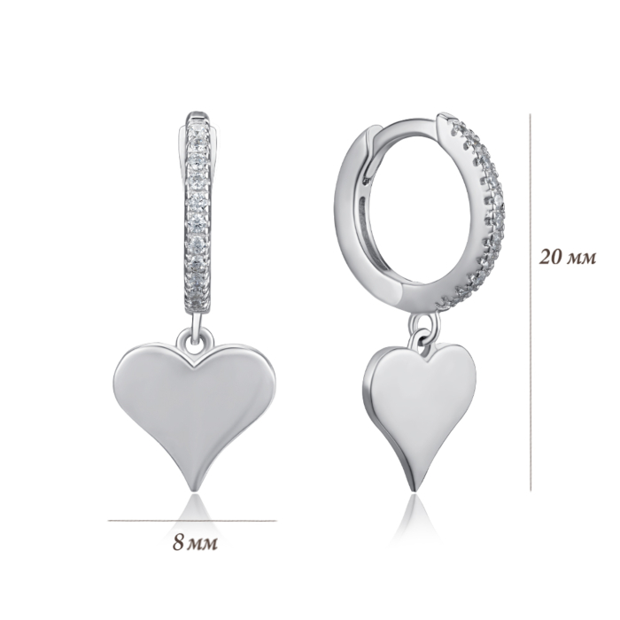 Срібні сережки з фіанітами. Артикул B03641-E/12/1