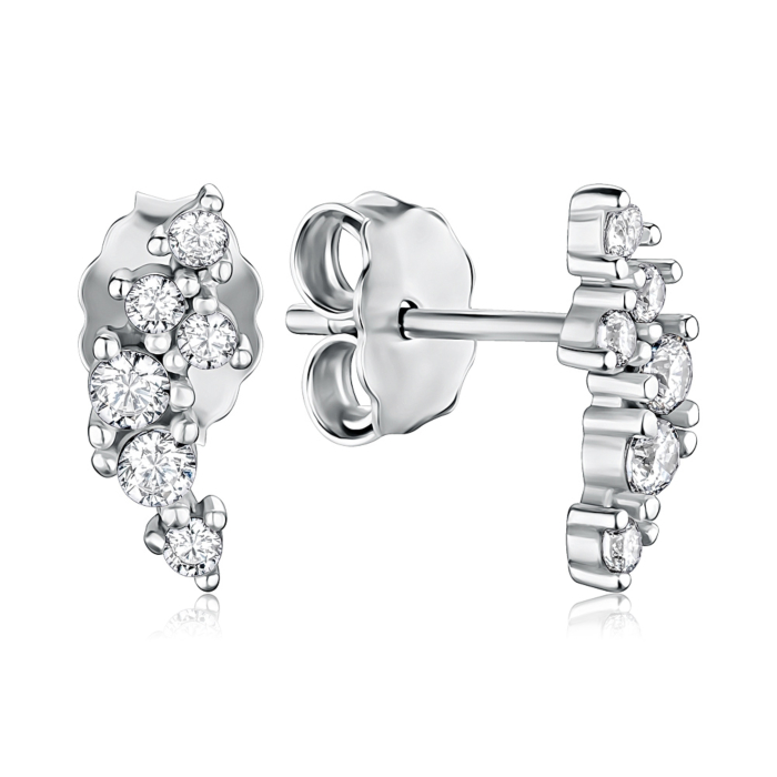 Срібні сережки з фіанітами B04132-E/12/1