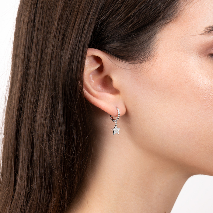 Срібні сережки з фіанітами. Артикул B04136-E/12/1