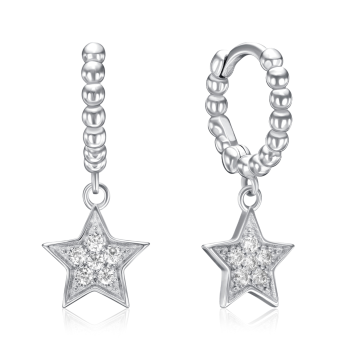 Срібні сережки з фіанітами. Артикул B04136-E/12/1