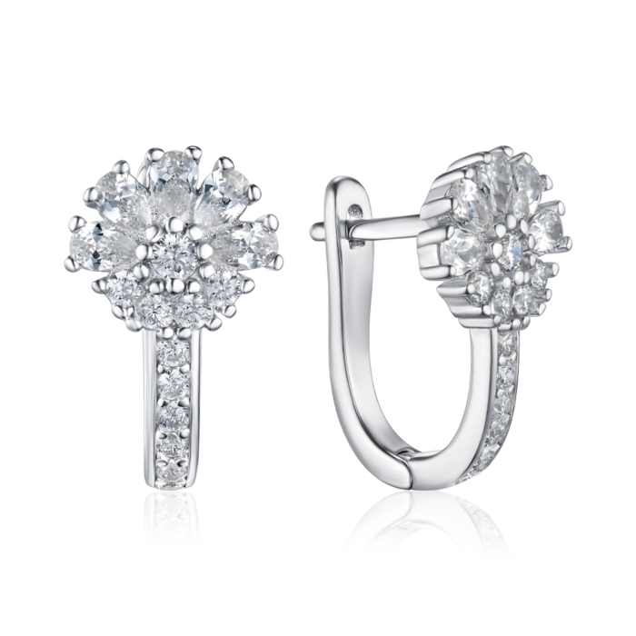 Серебряные серьги с фианитами. Артикул B04733-E/12/1
