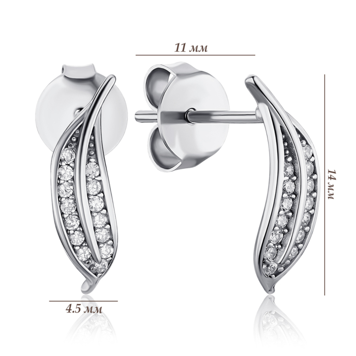 Серебряные серьги. Артикул B04994-E/12/1