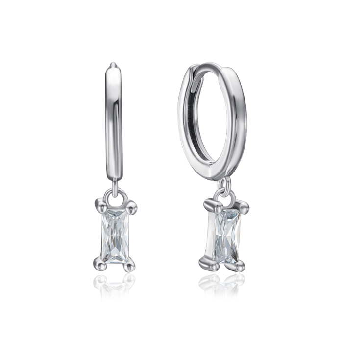 Серебряные серьги с фианитом. Артикул B05062-E/12/1
