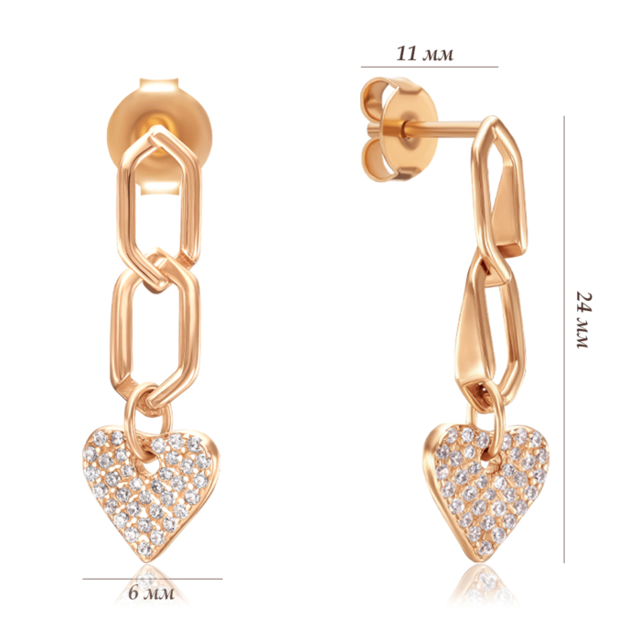 Серебряные серьги с фианитами. Артикул B05081-g-1-E/17/1