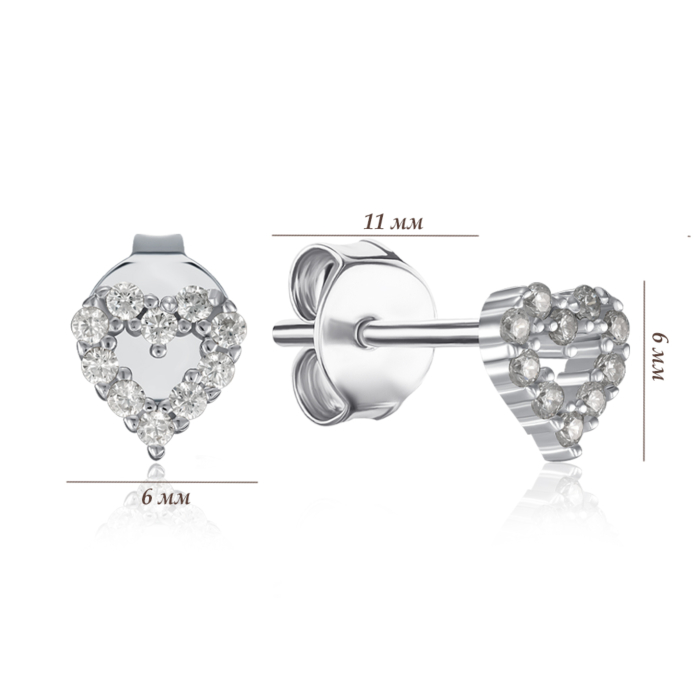 Срібні сережки фіанітами. Артикул B05094-E/12/1