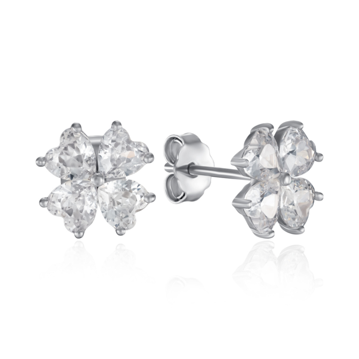 Серебряные серьги с фианитами. Артикул B05852-E/12/1
