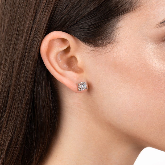 Серебряные серьги с фианитом. Артикул B05891-E/12/1