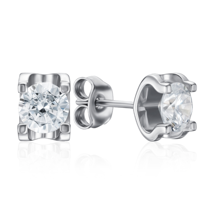 Серебряные серьги с фианитом. Артикул B05891-E/12/1