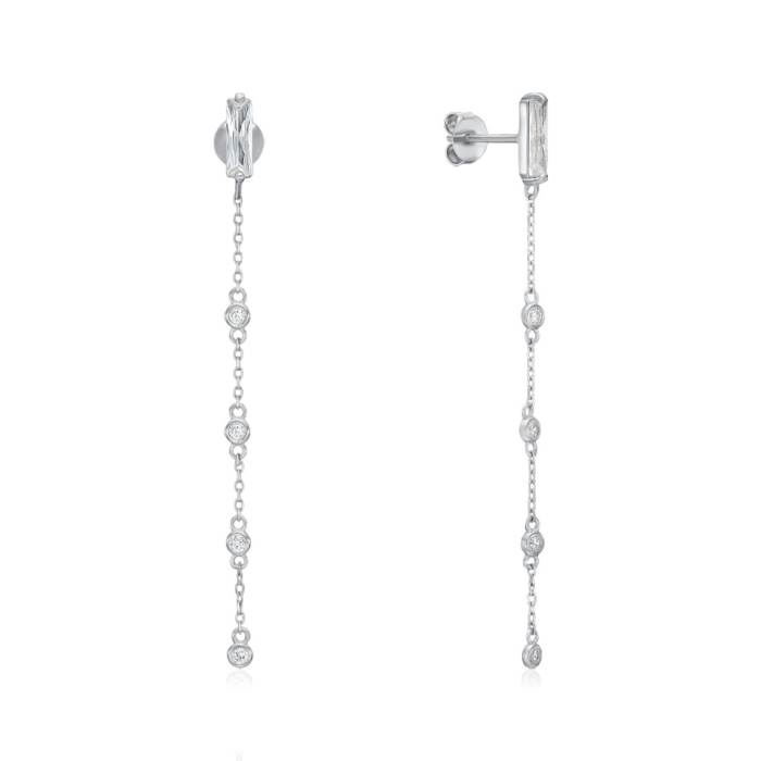 Серебряные серьги с фианитами. Артикул B05927-E/12/1