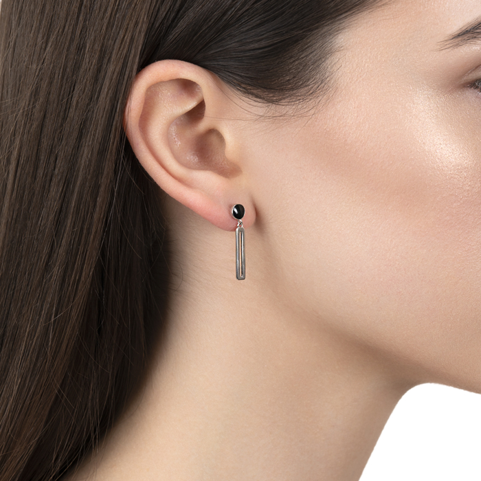 Серебряные серьги с эмалью. Артикул B05978-E/12/389_Рус