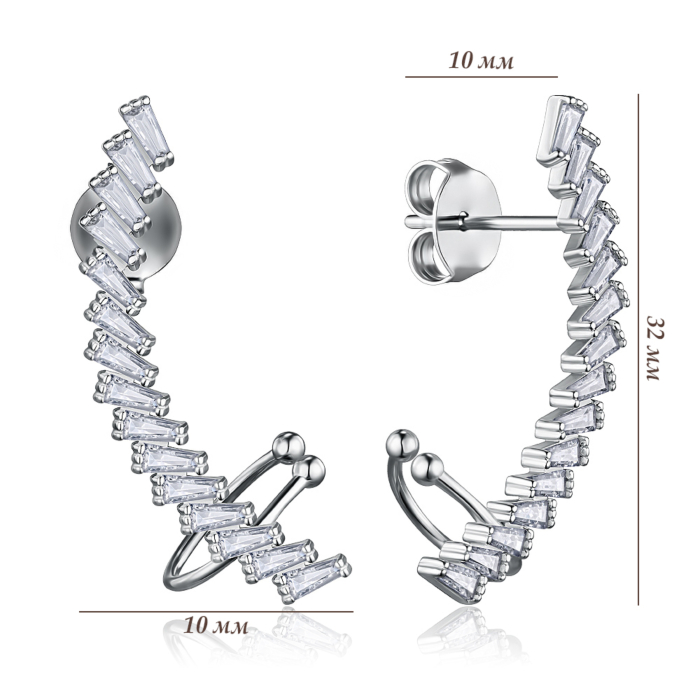 Серебряные серьги. Артикул B09620-E/12/1