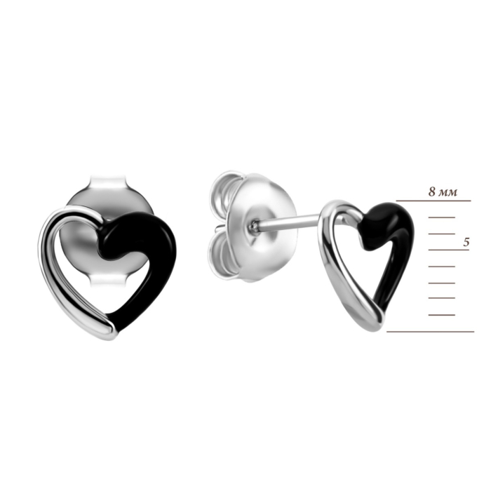 Серебряные пусеты с эмалью. Артикул UG5B17038