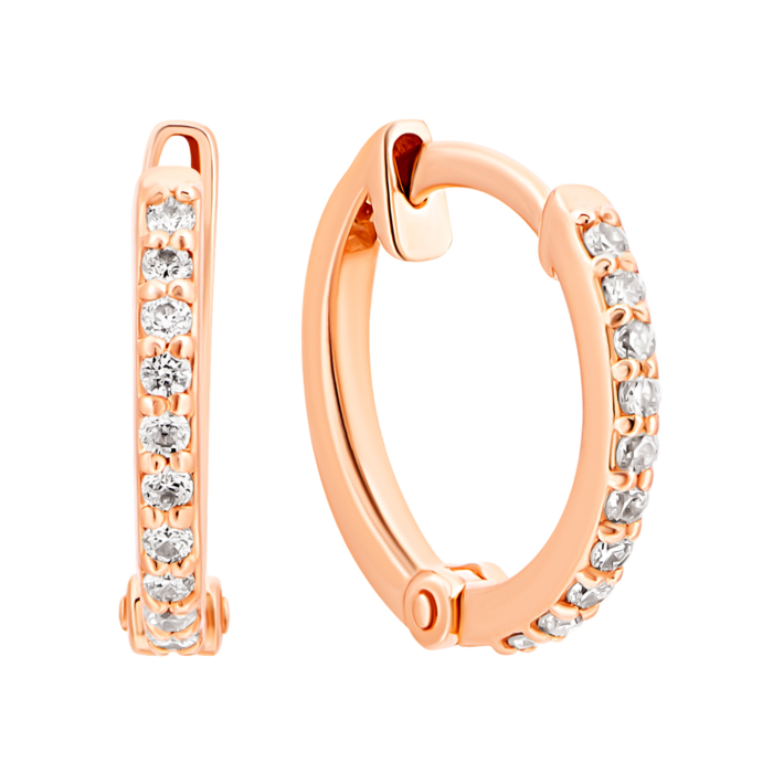 Золотые серьги-конго с бриллиантами. Артикул UG5B393К