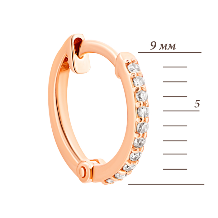 Золотые серьги-конго с бриллиантами. Артикул UG5B393К