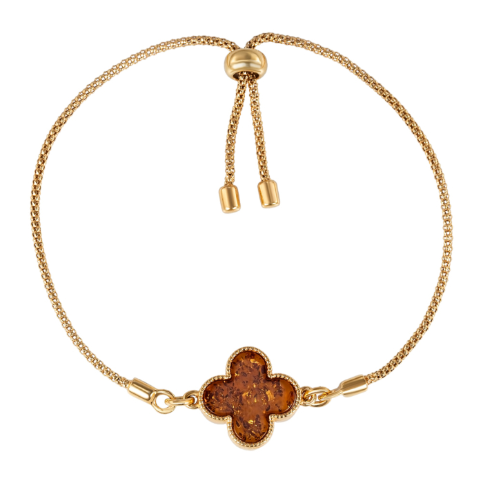 Срібний браслет з бурштином. Артикул B535C-F-B/20/2787