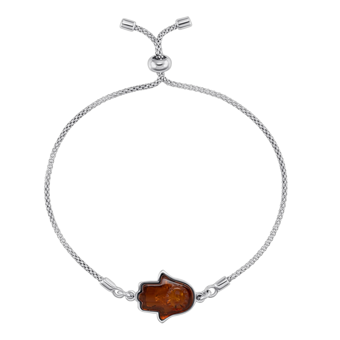 Серебряный браслет с янтарем. Артикул B969C-F-B/12/2787