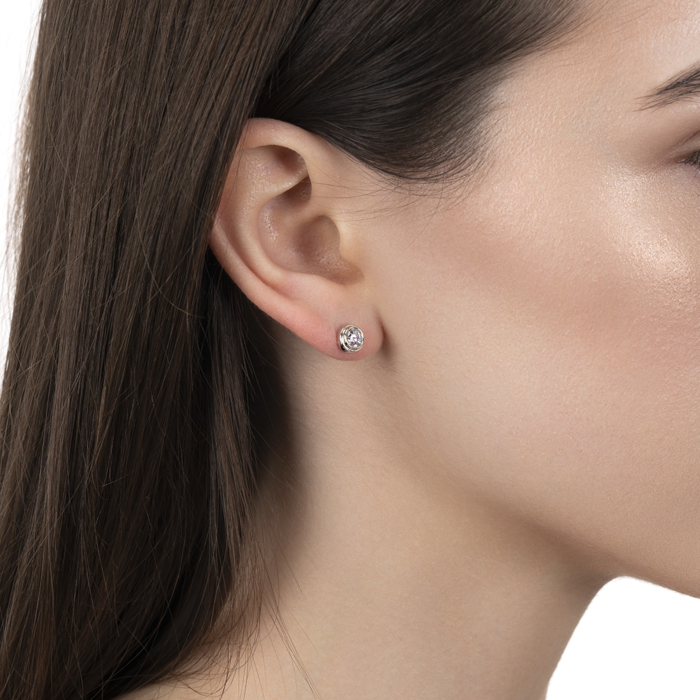 Срібні сережки з фіанітом. Артикул BAE00001-E/12/1