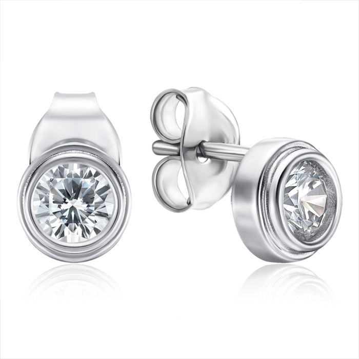 Срібні сережки з фіанітом. Артикул BAE00001-E/12/1