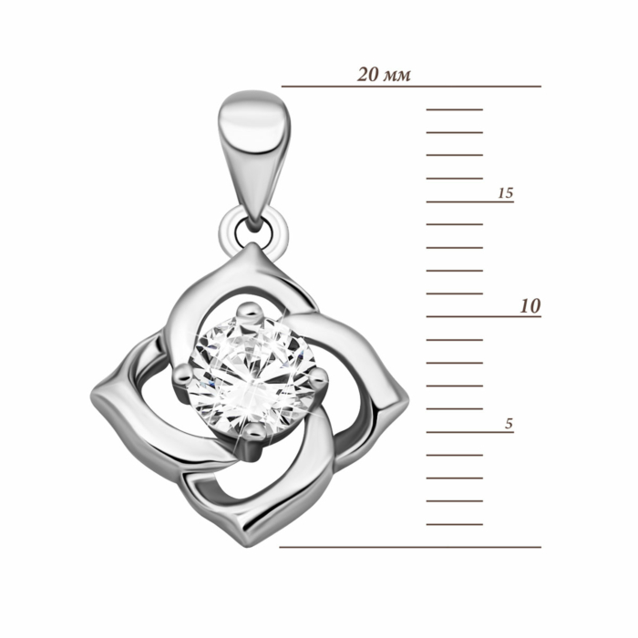 Срібна підвіска з фіанітом. Артикул UG5BEP00020
