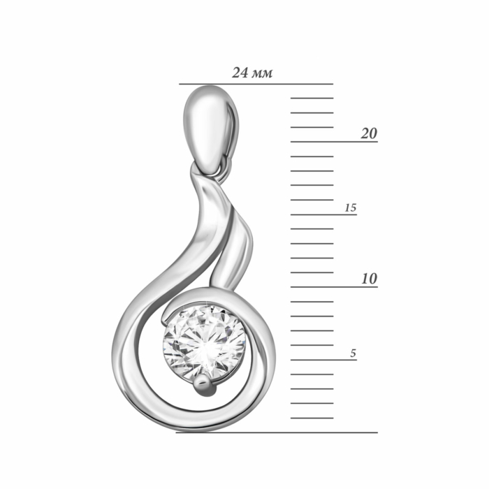 Срібна підвіска з фіанітом. Артикул UG5BEP2358