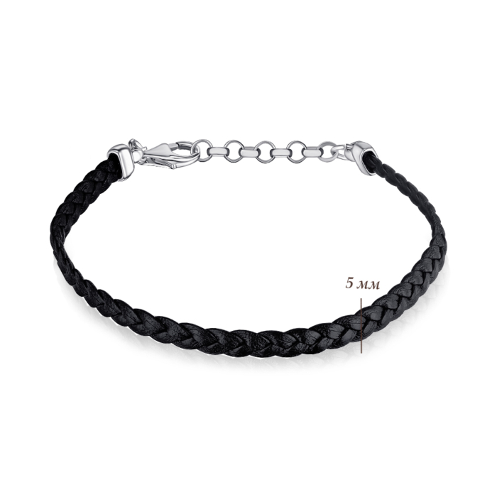 Шкіряний браслет з срібною застібкою BLDXU000095-B/12