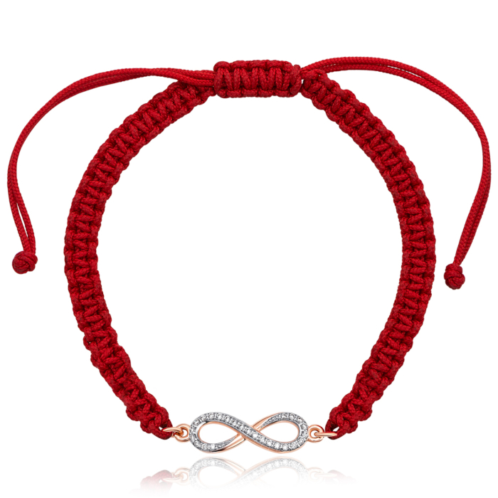 Браслет з текстилю «Безмежність» з золотими вставками. Артикул 7154-1/01/1/323