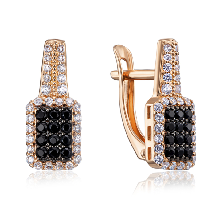 Золотые серьги с фианитами. Артикул 22756/01/1/4140