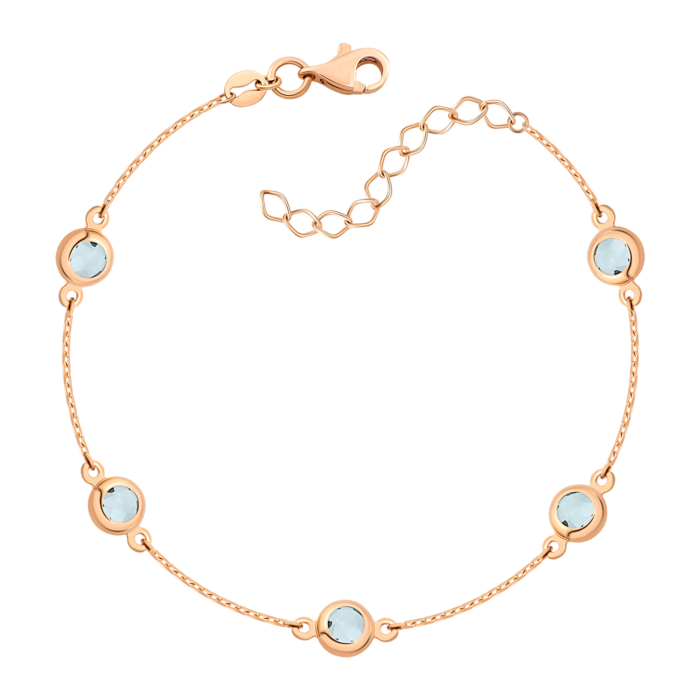 Золотой браслет с голубым кварцем.Артикул UG55/11/177