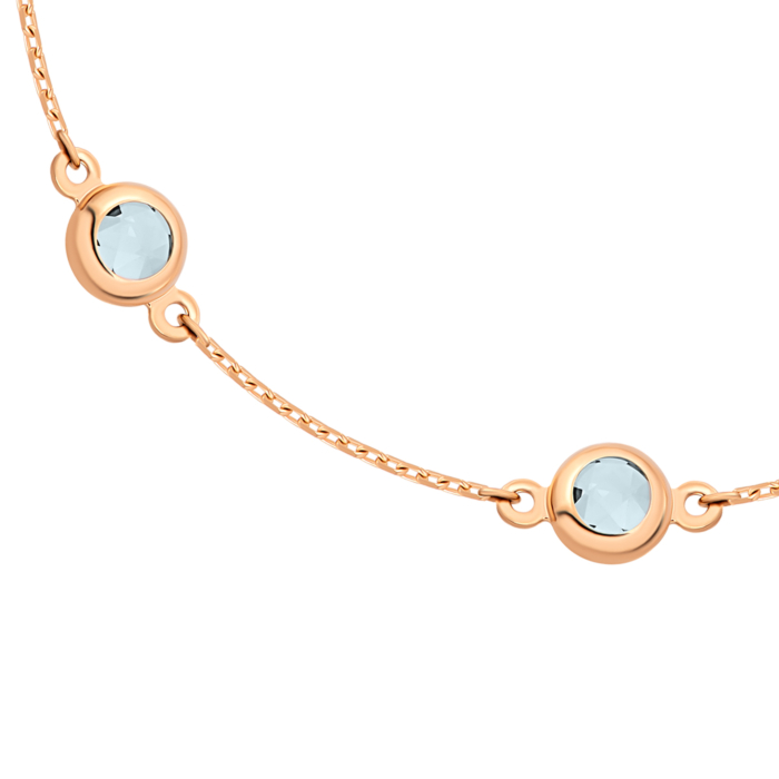 Золотой браслет с голубым кварцем.Артикул UG55/11/177