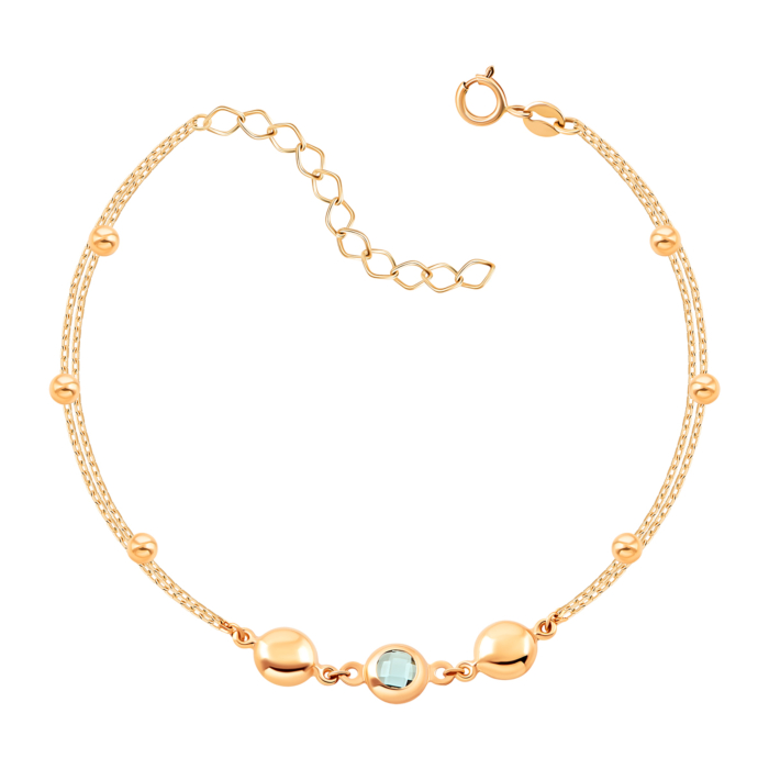 Золотой браслет с голубым кварцем.Артикул UG55/11/178