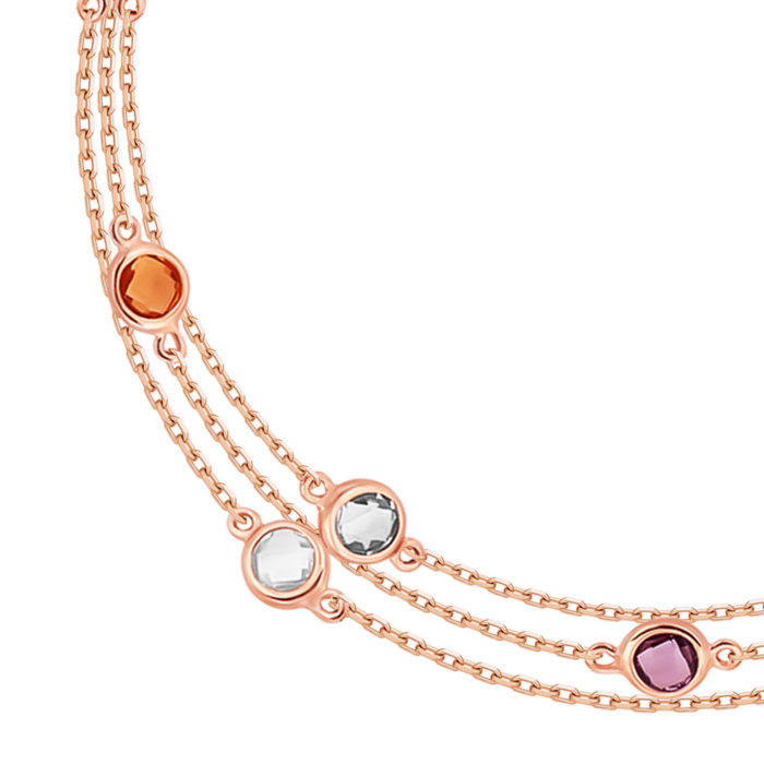 Золотий браслет з кварцом аметистом і топазом .Артикул UG55/11/290