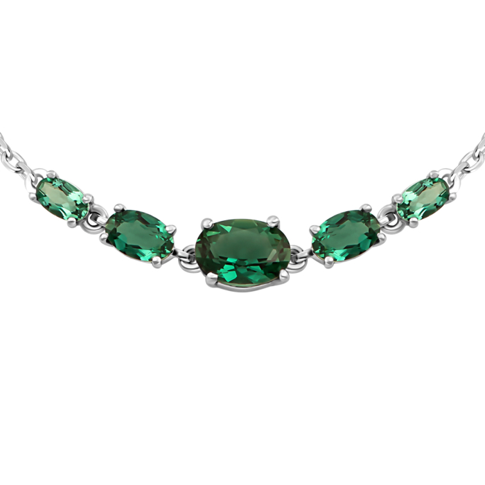 Срібний браслет з зеленим кварцом.Артикул UG54204р-QGR