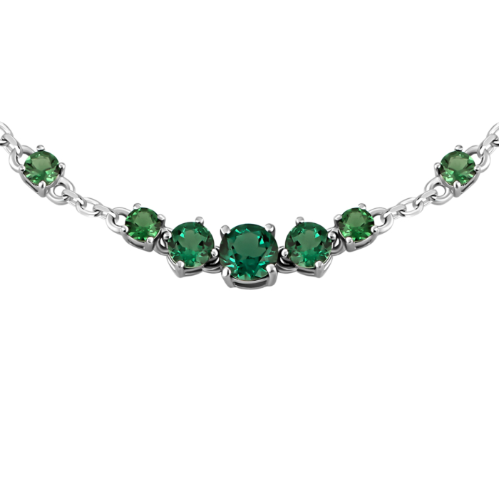 Срібний браслет з зеленим кварцом.Артикул UG54201р-QGR