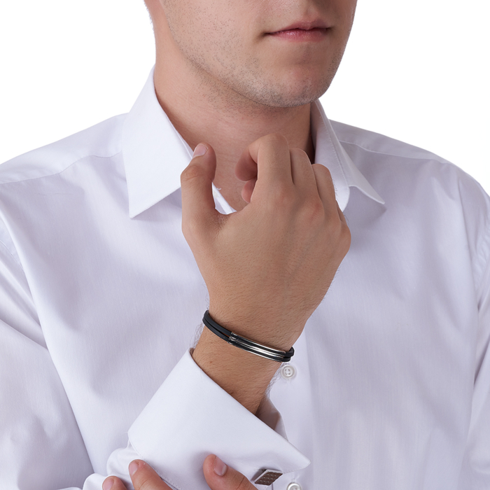 Мужской каучуковый браслет. Артикул BRBXU000062-B/12