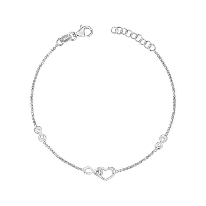 Срібний браслет "Серце" без вставки BRT 10296 P-B/12