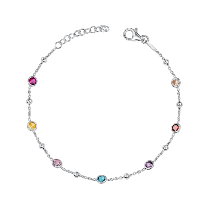 Срібний браслет з кольоровими фіанітами BRT 10564 P-B/12/1550