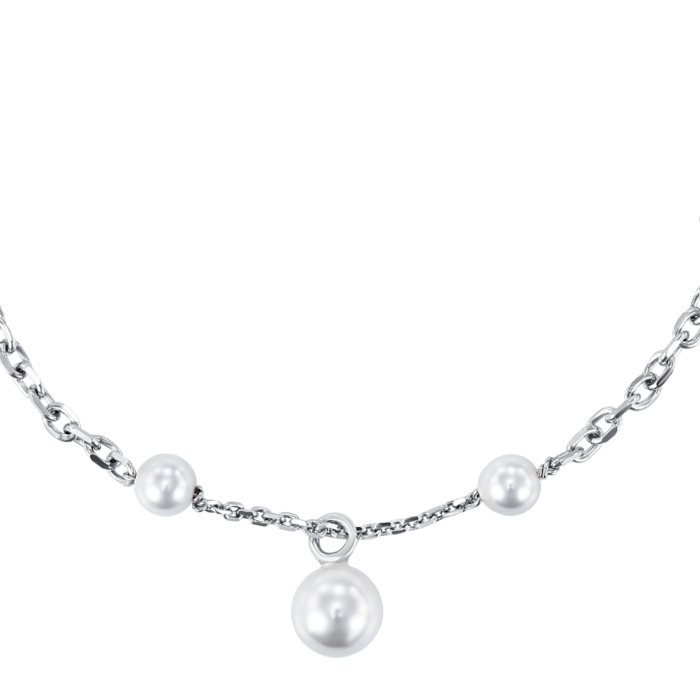 Срібний браслет з перлами та фіанітами. Артикул BRT 10902 RH-B/12/4789