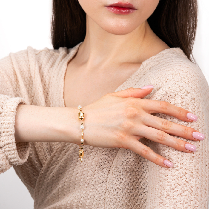 Срібний браслет з перлами. Артикул BRT_10939-B/20/21085