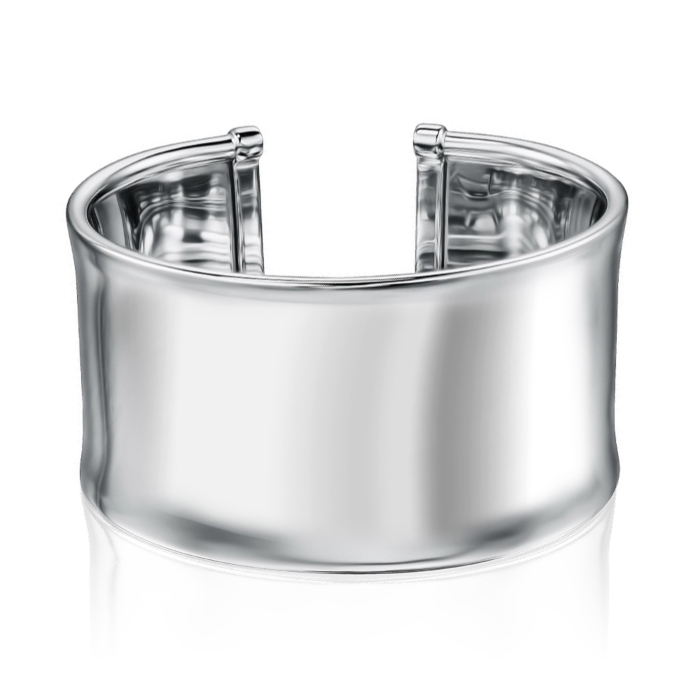 Жесткий серебряный браслет без вставки BSCXX000002-B/12