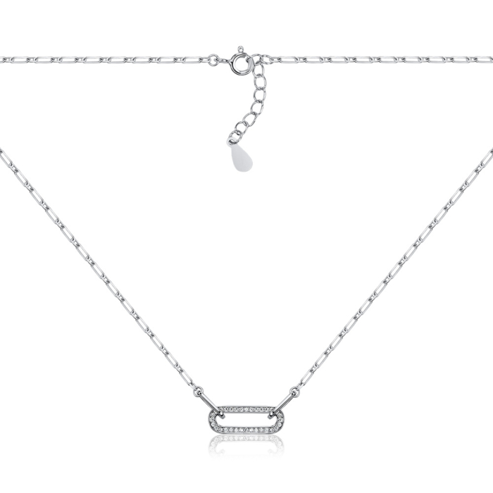 Срібне кольє з фіанітами C01332-K/12/1