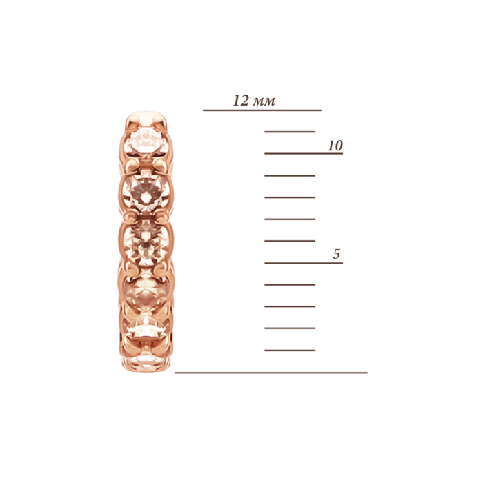 Золотые серьги-конго с фианитами. Артикул UG5С0607ш